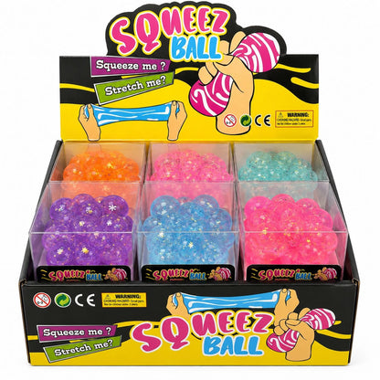 Jucărie Antistres Cub Squishy Bubble cu Sclipici, 4x4x4 cm, Moale și Elastică, Culori Asortate