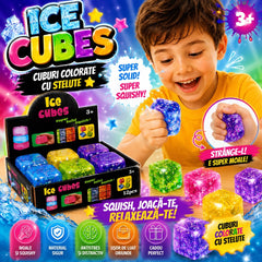 Jucărie Antistres Cub Squishy cu Steluțe și Charm-uri în Interior, Model Aleatoriu
