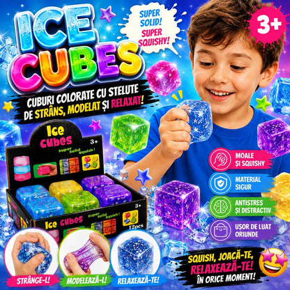 Jucărie Antistres Cub Squishy cu Steluțe și Charm-uri în Interior, Model Aleatoriu