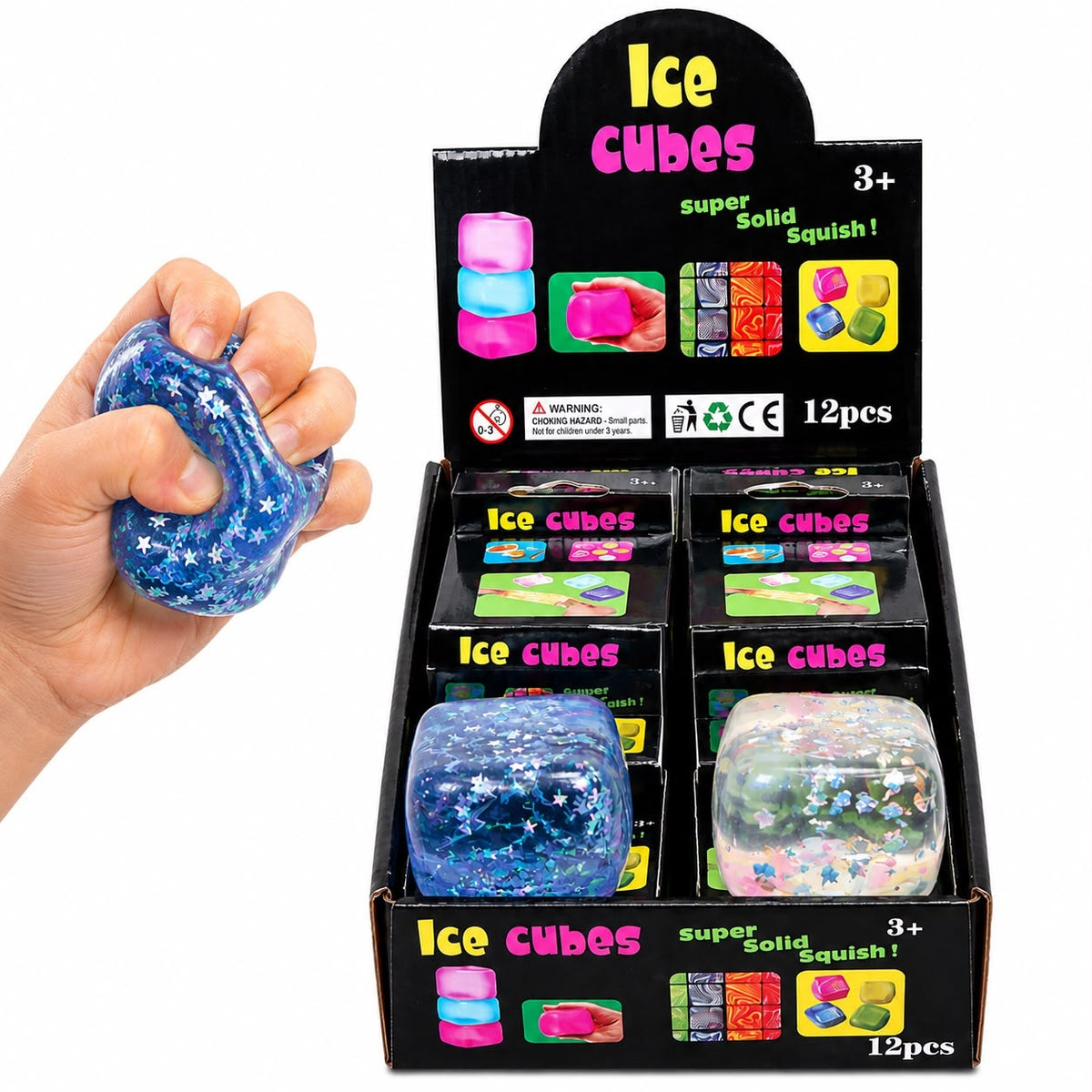 Jucărie Antistres Cub Squishy cu Steluțe și Charm-uri în Interior, Model Aleatoriu