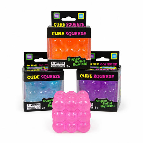 Jucarie antistres Cube Squeeze Bubble 5.5cm, moale si elastica, culori aleatorii