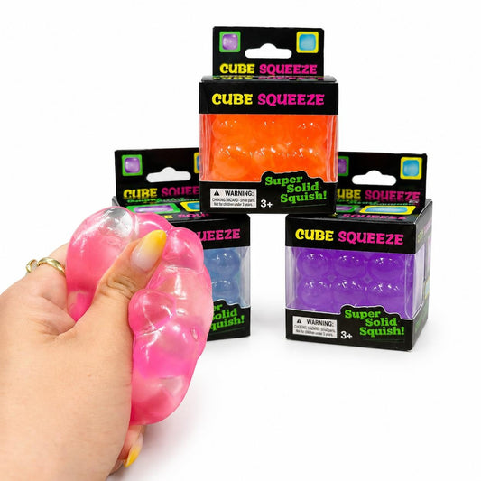 Jucarie antistres Cube Squeeze Bubble 5.5cm, moale si elastica, culori aleatorii