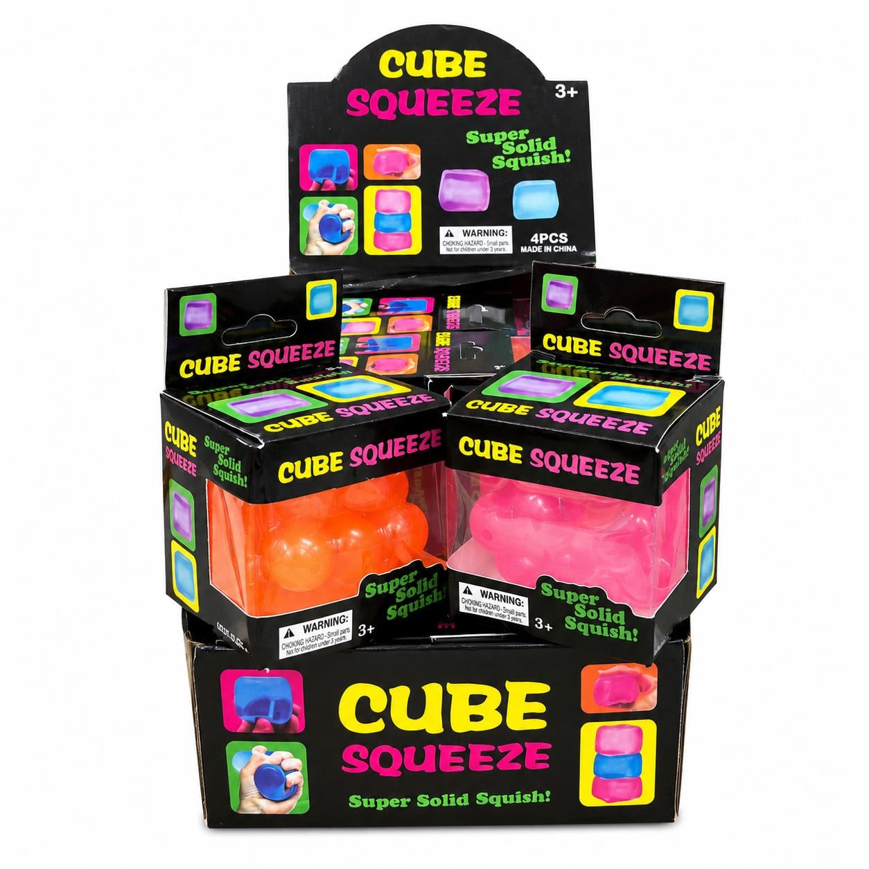 Jucarie antistres Cube Squeeze Bubble 5.5cm, moale si elastica, culori aleatorii