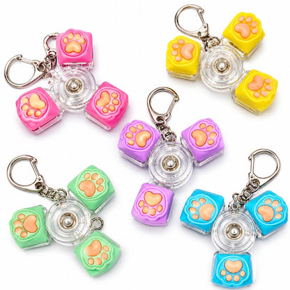 Jucărie Antistres Fidget Spinner cu 3 Taste și Lumini LED – Breloc Sensorial cu Lăbuțe Luminoase