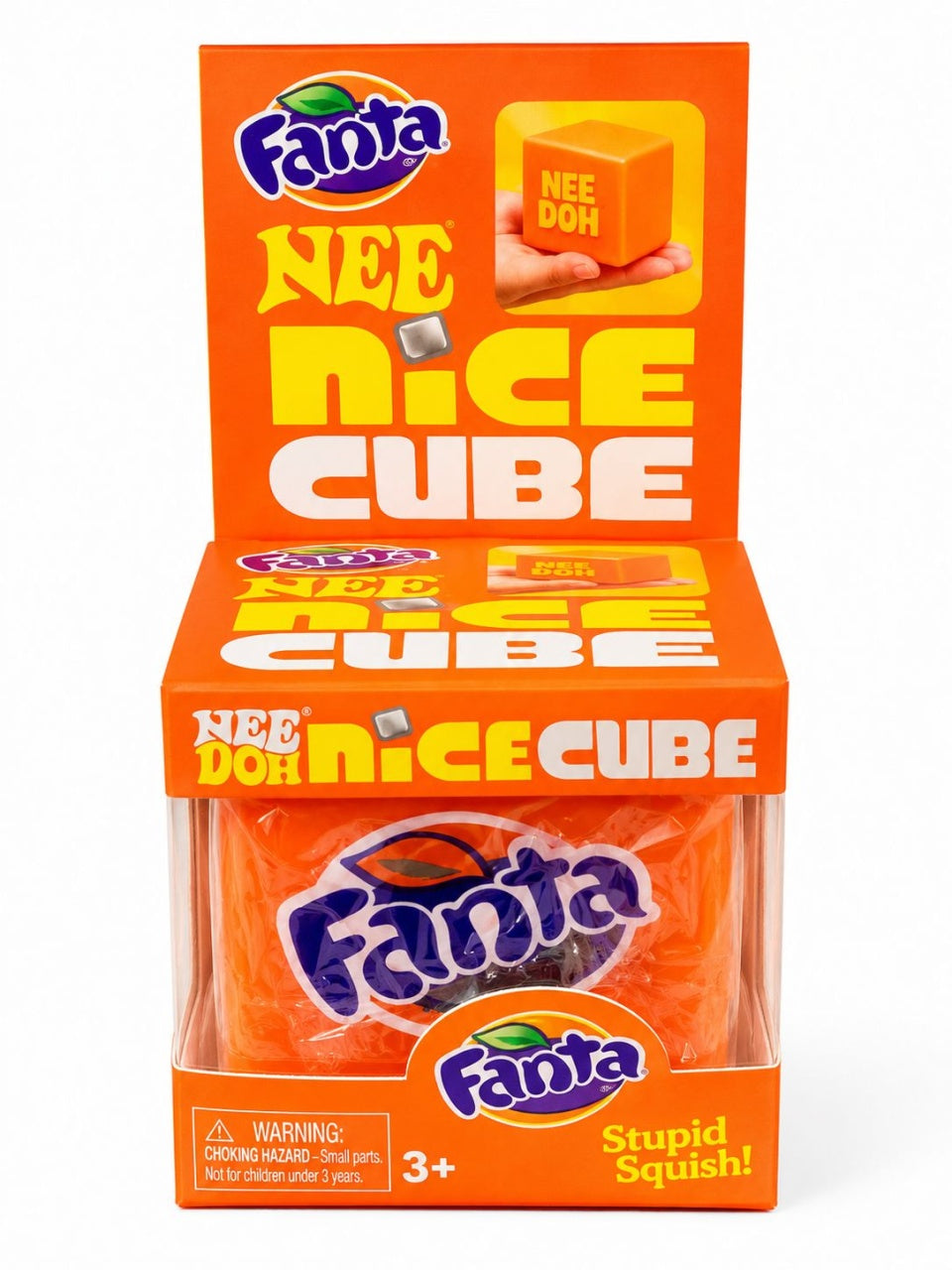 Jucărie Antistres Ice Cube Portocaliu – Cub Squishy , Moale și Elastic pentru Relaxare, 3+ Ani