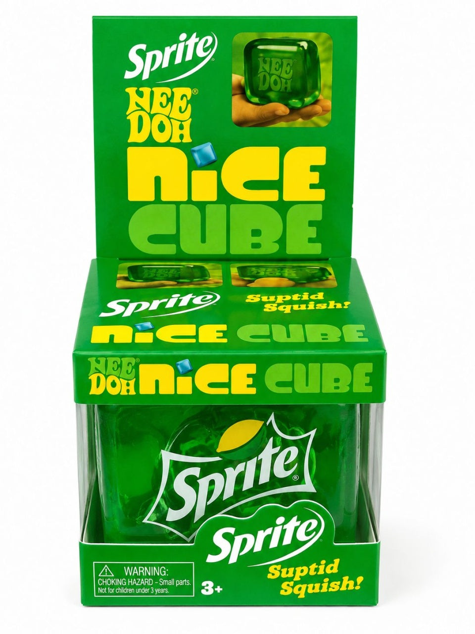 Jucărie Antistres Ice Cube Verde – Cub Squishy, Moale și Elastic, 3+ Ani