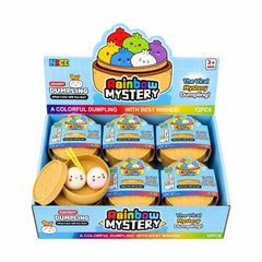 Jucărie Antistres Mini Dumpling Squishy cu Bețe, Set 2 Bucăți, Model și Culoare Aleatorie
