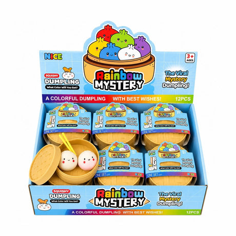 Jucărie Antistres Mini Dumpling Squishy cu Bețe, Set 2 Bucăți, Model și Culoare Aleatorie
