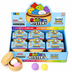Jucărie Antistres Mini Dumpling Squishy, Set 3 Bucăți, Model și Culori Aleatorii, Jucărie Senzorială