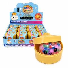 Jucărie Antistres Mini Squishy Dumpling cu Bile Gel si Lumini 5cm – Squishy Moale în Formă de Gălușcă,