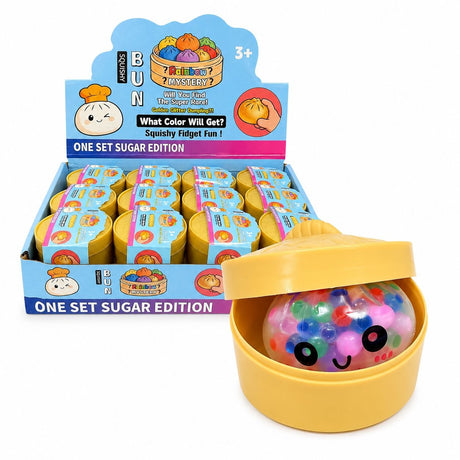 Jucărie Antistres Mini Squishy Dumpling cu Bile Gel si Lumini 5cm – Squishy Moale în Formă de Gălușcă,