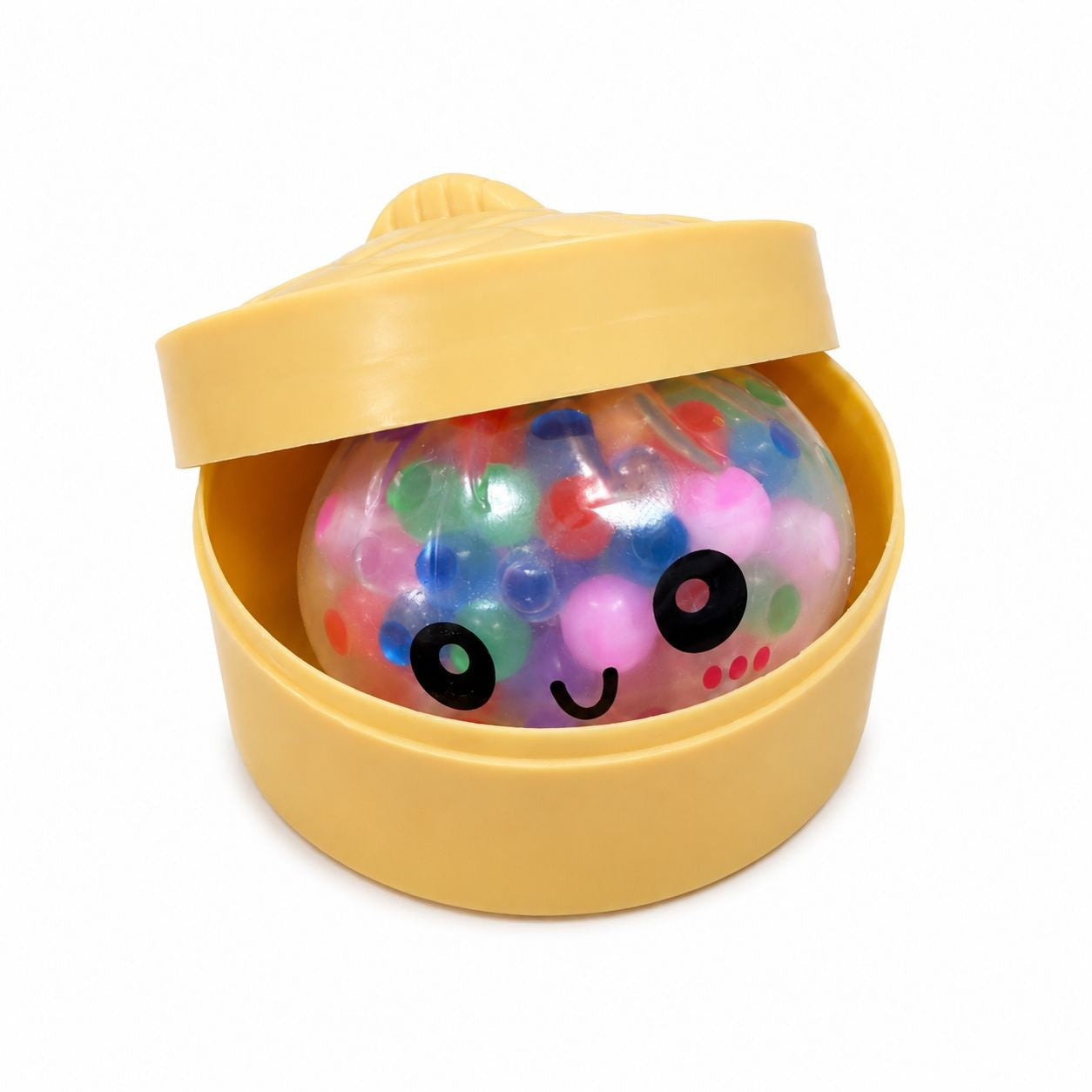 Jucărie Antistres Mini Squishy Dumpling cu Bile Gel si Lumini 5cm – Squishy Moale în Formă de Gălușcă,