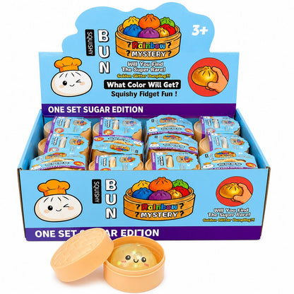 Jucărie Antistres Mini Squishy Dumpling Mystery Cu Sclipici 5,5cm – Gălușcă Squishy Surpriză, Super Moale