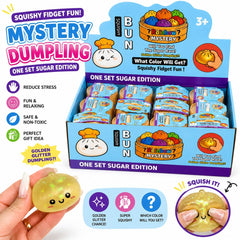 Jucărie Antistres Mini Squishy Dumpling Mystery Cu Sclipici 5,5cm – Gălușcă Squishy Surpriză, Super Moale