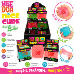 Jucărie Antistres NeeDoh Nice Cube Fosforescent – Cub Squishy Elastic care Strălucește în Întuneric