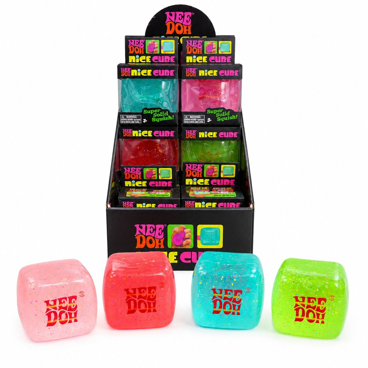 Jucărie Antistres NeeDoh Nice Cube Fosforescent – Cub Squishy Elastic care Strălucește în Întuneric