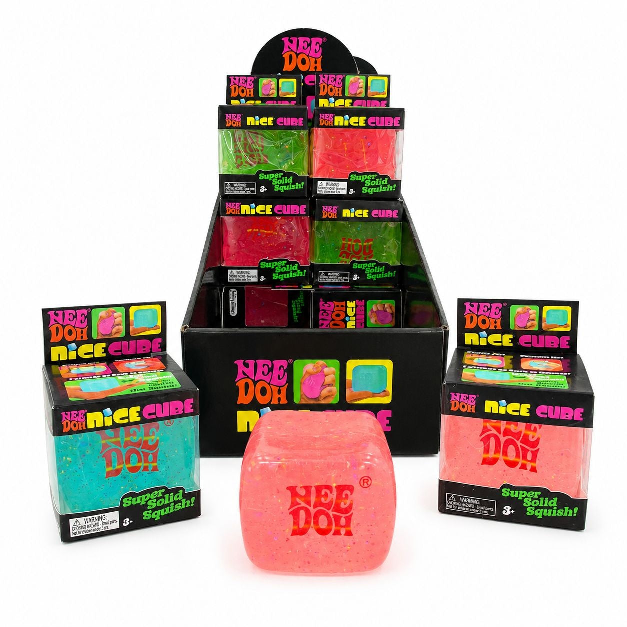 Jucărie Antistres NeeDoh Nice Cube Fosforescent – Cub Squishy Elastic care Strălucește în Întuneric