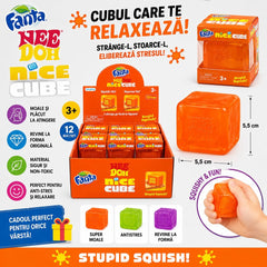 Jucărie Antistres NeeDoh Nice Cube Portocaliu – Cub Squishy
