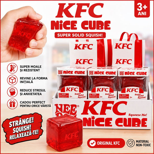 Jucărie Antistres NeeDoh Nice Cube Roșu – Cub Squishy Super Moale pentru Relaxare și Reducerea Stresului