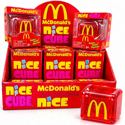 Jucărie Antistres NeeDoh Nice Cube Roșu cu Galben – Cub Squishy Elastic pentru Relaxare și Distracție