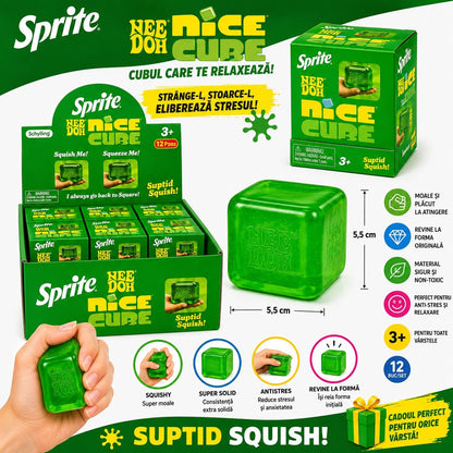 Jucărie Antistres NeeDoh Nice Cube Verde – Cub Squishy