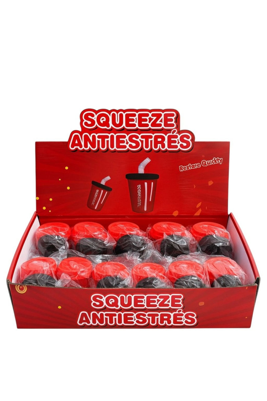 Jucarie Antistres Pahar Bautura Racoritoare , Squeeze Rosu Moale Restore Quickly Gniotek