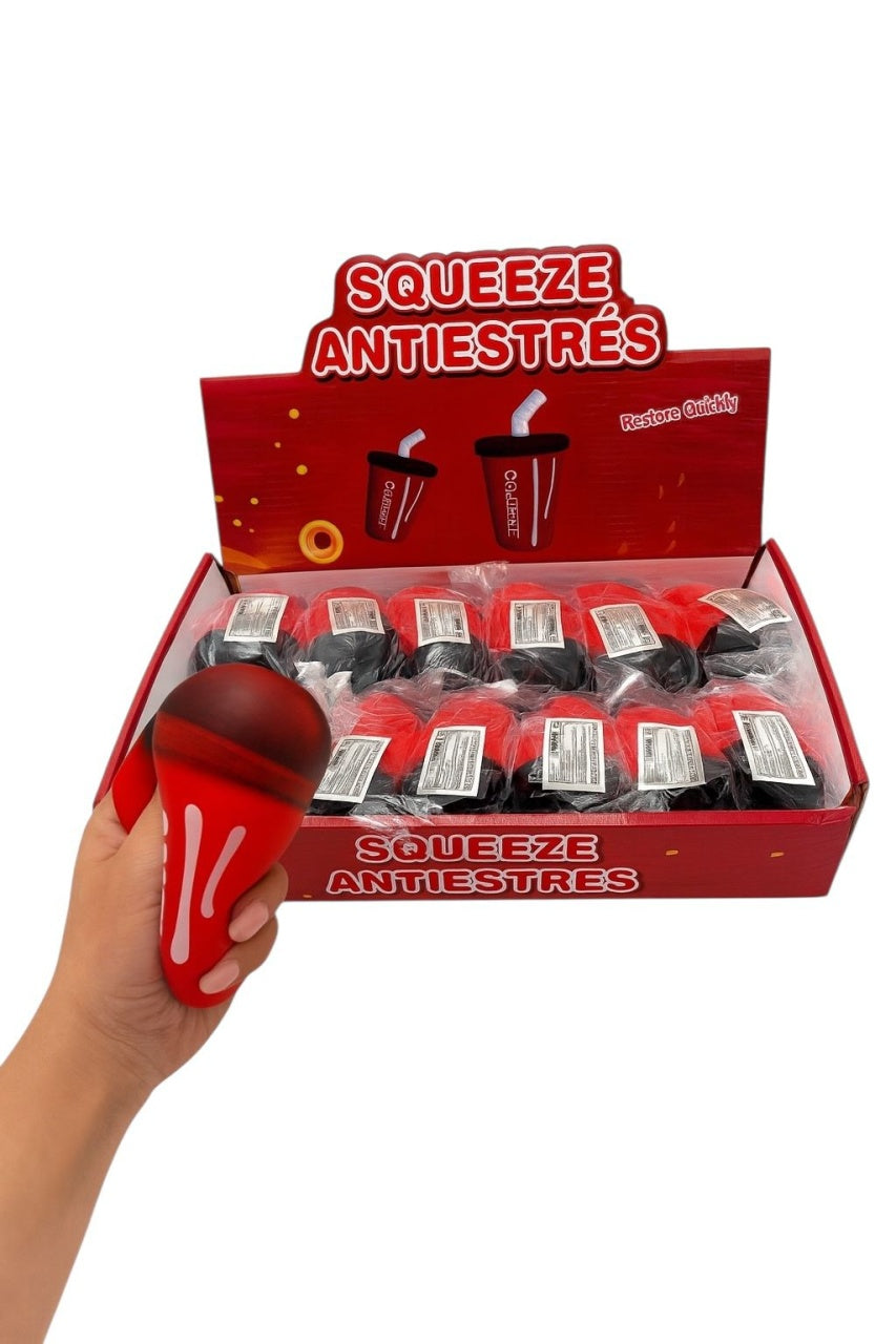 Jucarie Antistres Pahar Bautura Racoritoare , Squeeze Rosu Moale Restore Quickly Gniotek