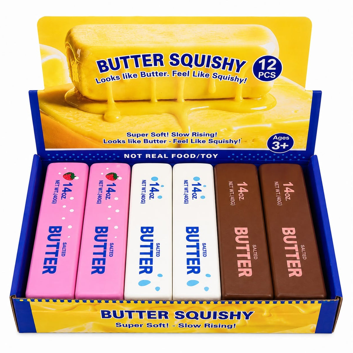 Jucărie Antistres Squishy Butter Colorat , 23cm Super Moale, Elastică, Model Aleatoriu