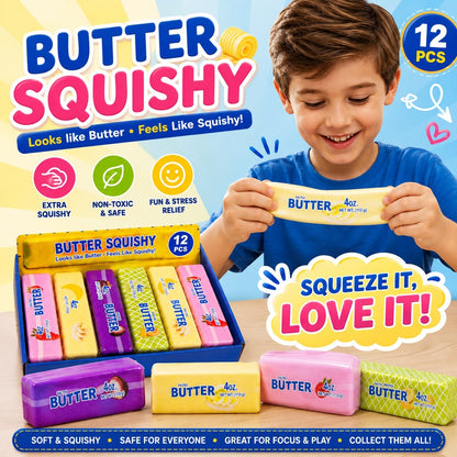 Jucărie Antistres Squishy Butter cu Fructe, 13 cm, Moale și Elastică, Model Aleatoriu