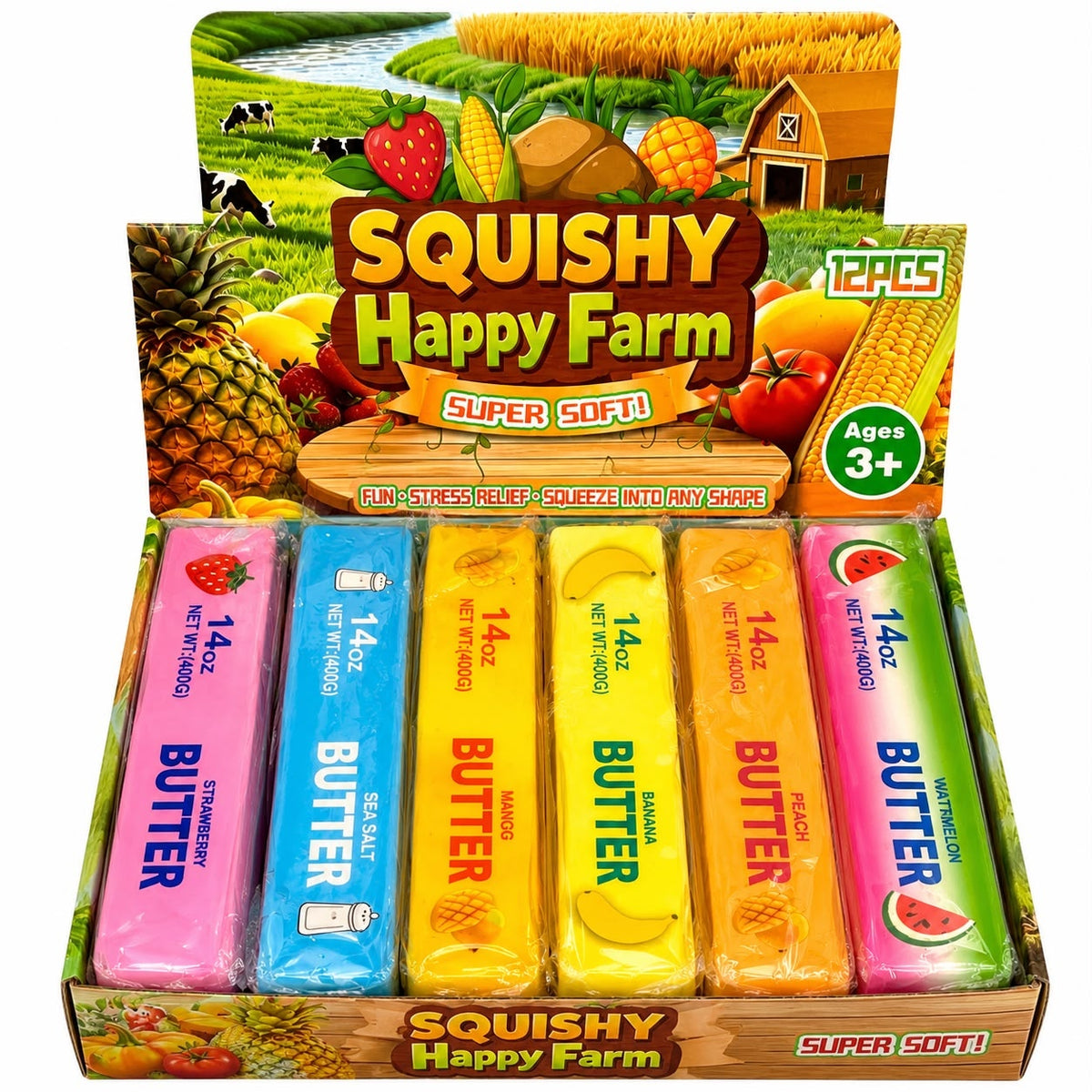 Jucărie Antistres Squishy Butter cu Fructe, 23 cm, Slow Rising, Model Aleatoriu