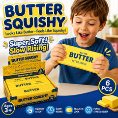 Jucărie Antistres Squishy Butter Gigant Galben 23cm, Super Moale și Elastică, 3+ Ani