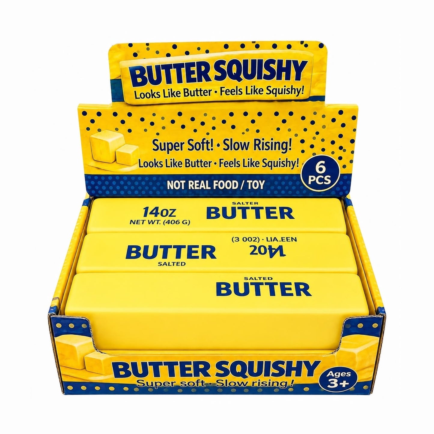 Jucărie Antistres Squishy Butter Gigant Galben 23cm, Super Moale și Elastică, 3+ Ani