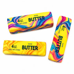 Jucărie Antistres Squishy Butter Marble 13 cm – Model Unt Colorat, Moale și Elastic