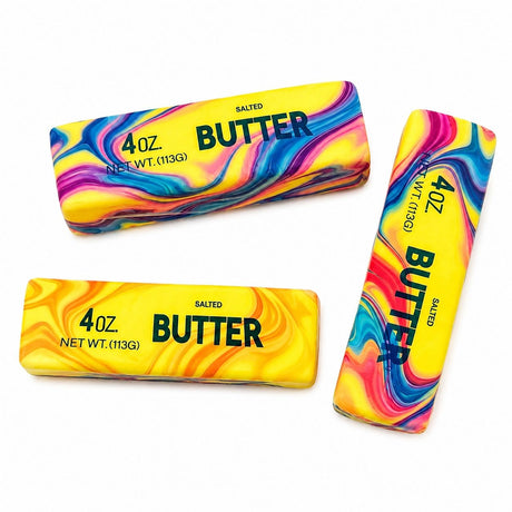 Jucărie Antistres Squishy Butter Marble 13 cm – Model Unt Colorat, Moale și Elastic