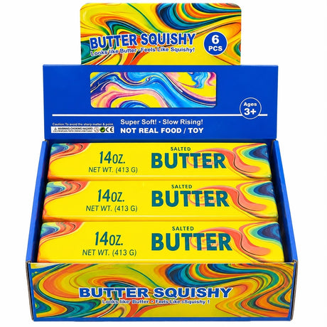 Jucărie Antistres Squishy Butter Marble Slow Rising, 24 x 5 cm, Super Moale și Elastică