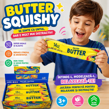 Jucărie Antistres Squishy Butter Marble Slow Rising, 24 x 5 cm, Super Moale și Elastică