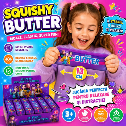 Jucărie Antistres Squishy Butter Mov, Model Aleatoriu, 13 cm, Super Moale și Elastică