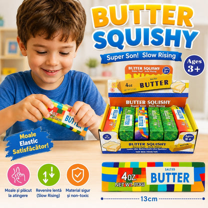 Jucărie Antistres Squishy Butter Multicolor 13 cm – Slow Rising, Moale și Elastică pentru Copii și Adulți