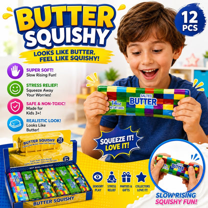 Jucărie Antistres Squishy Butter Multicolor, 23 cm, Slow Rising, Model Aleatoriu
