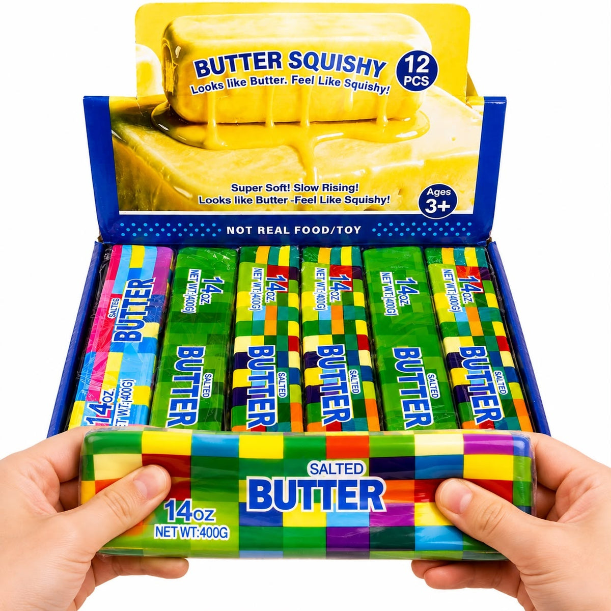 Jucărie Antistres Squishy Butter Multicolor, 23 cm, Slow Rising, Model Aleatoriu
