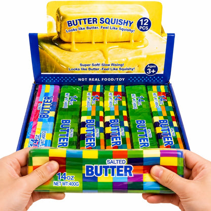 Jucărie Antistres Squishy Butter Multicolor, 23 cm, Slow Rising, Model Aleatoriu