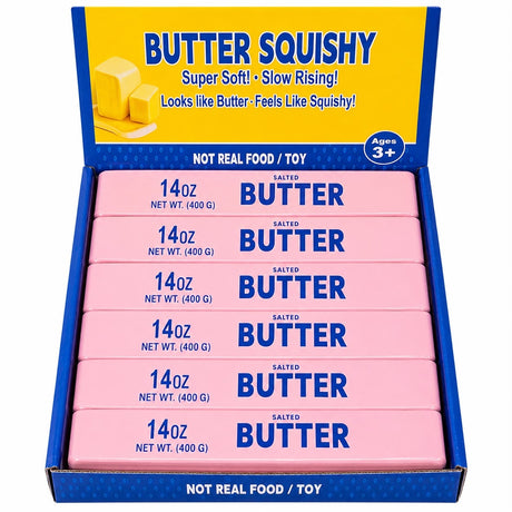 Jucărie Antistres Squishy Butter Roz Slow Rising, 23 x 5 cm, Super Moale și Elastică