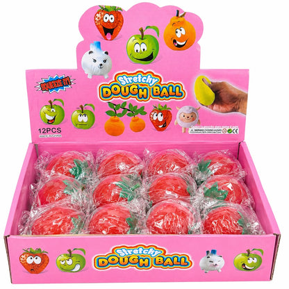 Jucărie Antistres Squishy Căpșună Elastică 7cm– Jucarie Senzorială Stretchy Dough Ball pentru Copii și Adulți