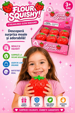 Jucărie Antistres Squishy Căpșună Gigant, Super Moale și Elastică, Model Squeeze Strawberry