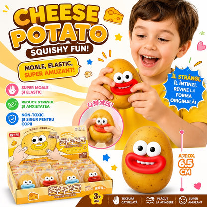 Jucărie Antistres Squishy Cartof 8 cm, cu Spumă în Interior, Model Aleatoriu, Moale și Elastică