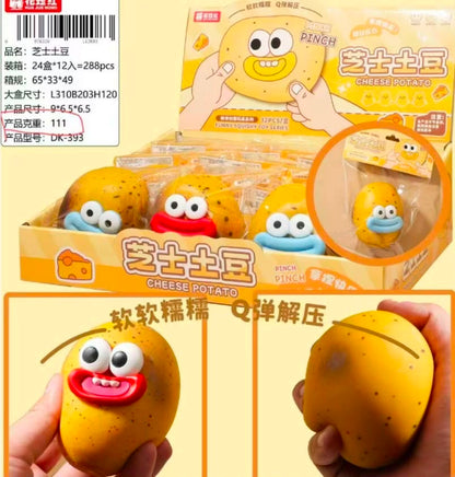 Jucărie Antistres Squishy Cartof 8 cm, cu Spumă în Interior, Model Aleatoriu, Moale și Elastică
