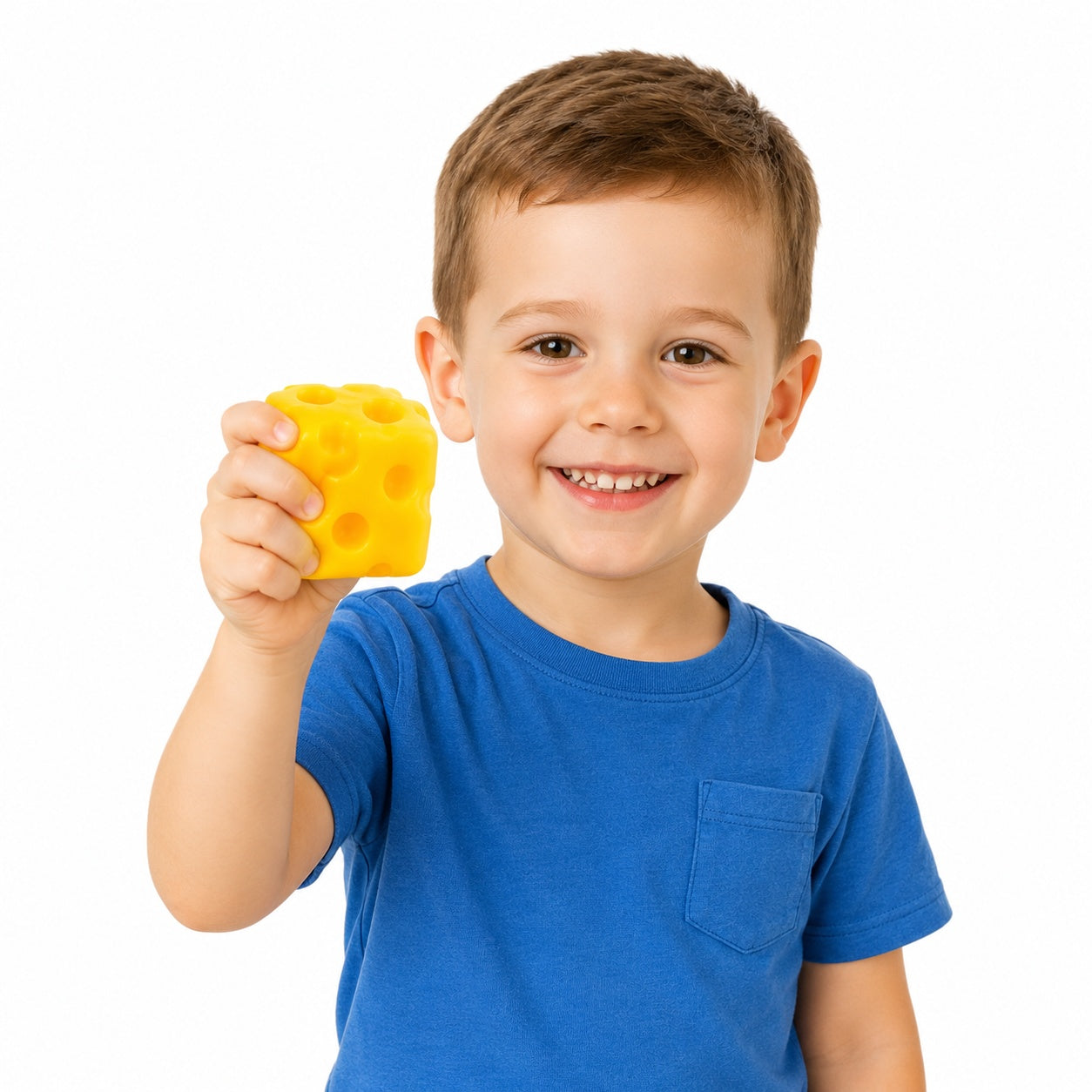 Jucarie antistres Squishy Cheese 7x7x7 cm moale si pufoasa slow rising pentru copii