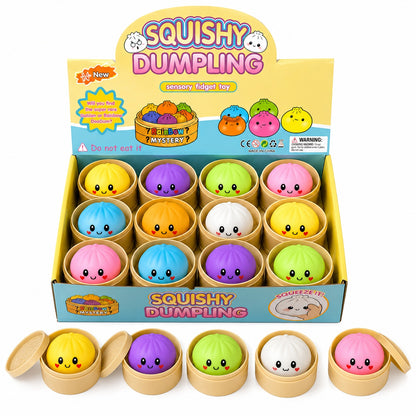 Jucarie antistres Squishy Dumpling 5.5 cm, moale si elastica, culoare aleatorie