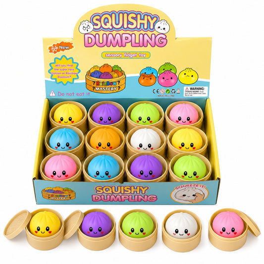 Jucarie antistres Squishy Dumpling 5.5 cm, moale si elastica, culoare aleatorie
