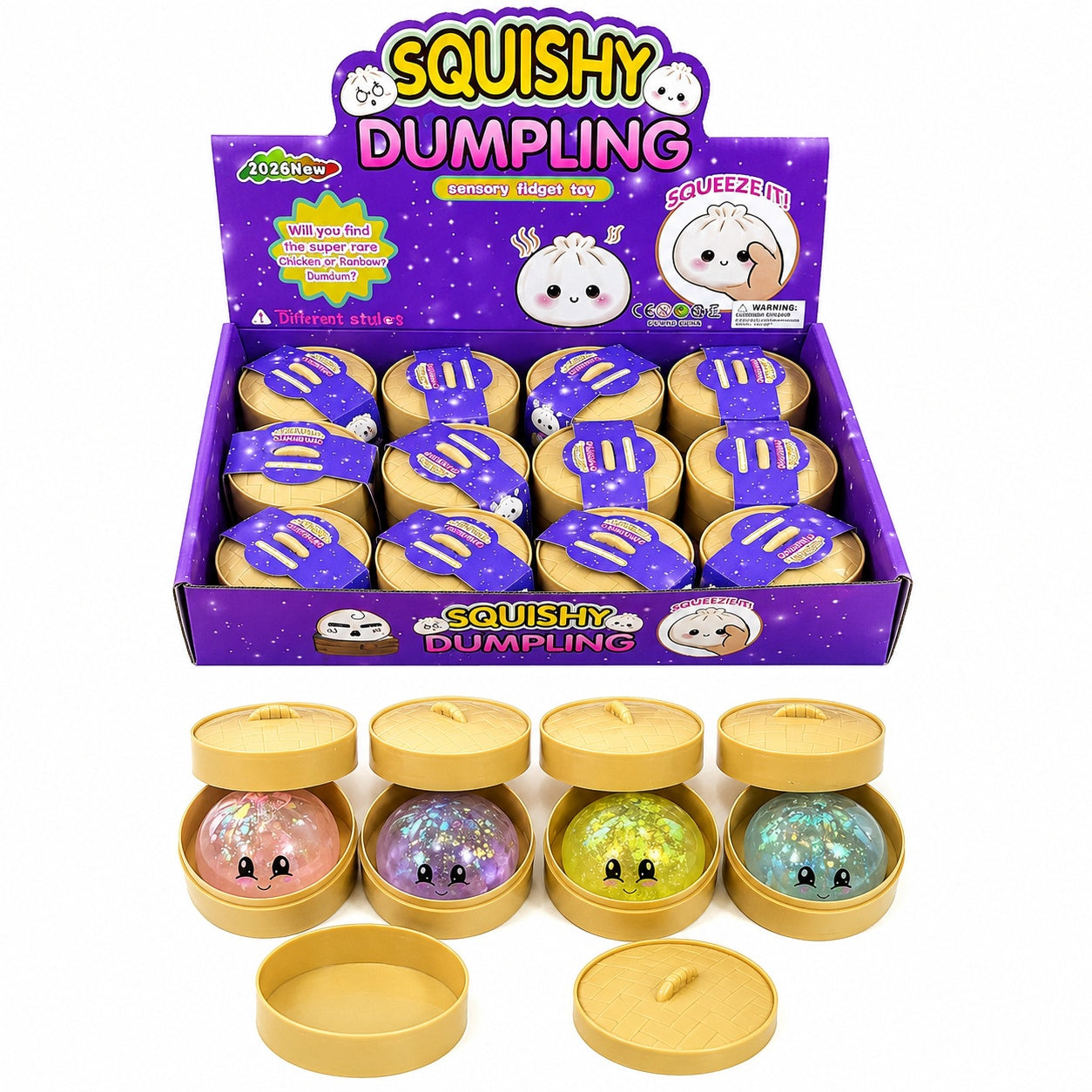 Jucarie antistres Squishy Dumpling 5,5 cm slow rising, culori aleatorii pentru copii